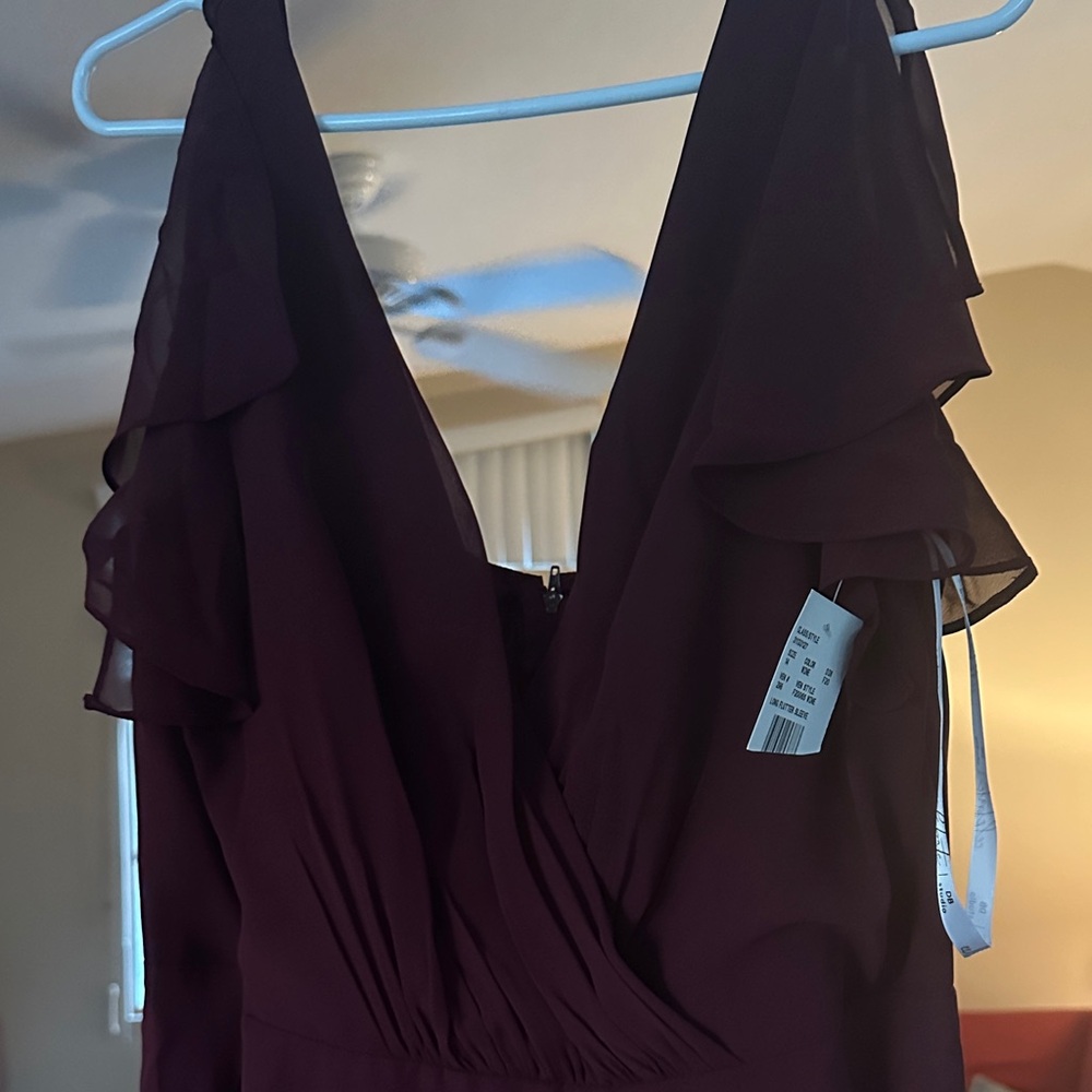 David's Bridal Flutter Sleeve Dress - Picture 1 of 4